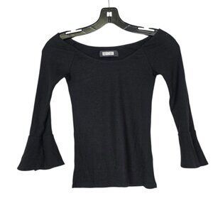 Reformation Ribbed knit Bell sleeves off shoulder top